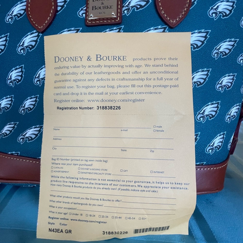 Dooney & Bourke Green and Brown Satchel - Picture 7 of 7